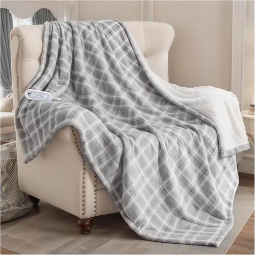 Miniatura 10 de Manta Térmica Tamaño Completo, Manta Eléctrica 72"x84" para Cama con 8 Niveles de Calentamiento Rápido y 10 Horas de Apagado Automático, Manta