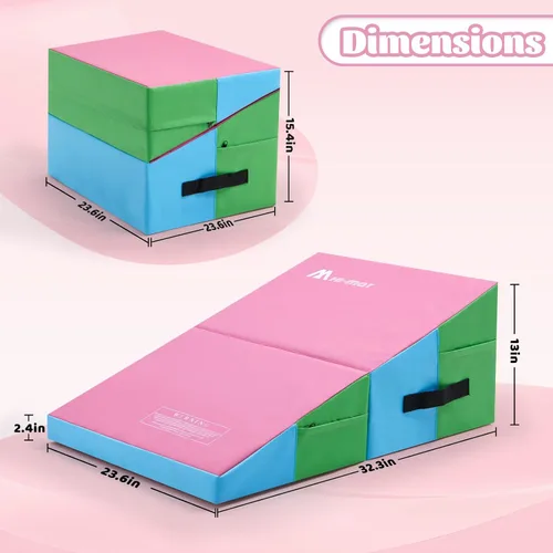 Miniatura 2 de Colchoneta de gimnasia con cuña inclinada para niños, para interiores y exteriores, equipo de entrenamiento y ejercicio, gimnasio en casa, yoga