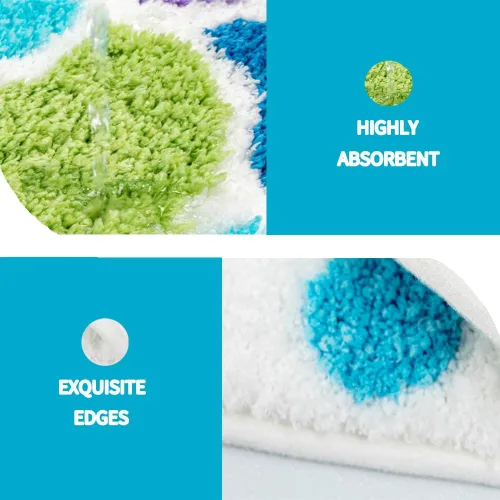 Miniatura 5 de Bonita alfombra de baño de sirena, divertida alfombra de baño con forma de cola de pez océano azul, escamas de sirena, para baño, antideslizante