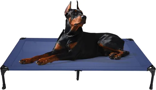 Miniatura 32 de Veehoo Outdoor Elevated Dog Bed for Large Dogs, Cooling Raised Dog Cot Off Ground Hammock Pet Beds with Breathable Mesh, No-Slip Feet, 50"x32