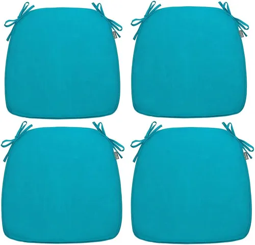 Miniatura 22 de Magpie Fabrics Juego de 2 cojines para sillas de exteriores e interiores de 17 x 16 x 2 pulgadas con lazos, impermeables, para todo tipo de clima