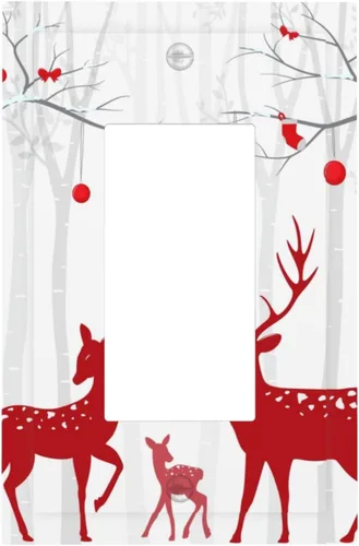 Miniatura 8 de Placa de receptáculo para interruptor basculante de una sola banda, 1 banda Decora GFCI Starry Night Painting Placa decorativa de pared