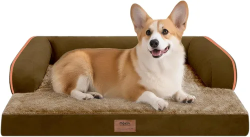 Miniatura 28 de Cama ortopédica impermeable para perros pequeños, cama para perros de tamaño mediano, cómoda cama para mascotas y gatos con lados, funda extraíble