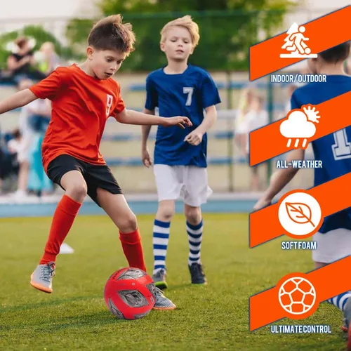 Miniatura 5 de Balón de fútbol de piel sintética suave, deportes de equipo para interiores y exteriores, entrenamiento de práctica, juego de fútbol, regalo