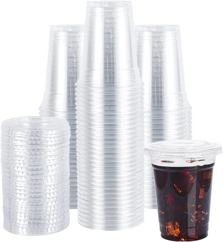 Miniatura 2 de Lullaby Paquete de 200 vasos de plástico desechables con tapas + 200 vasos de plástico desechables