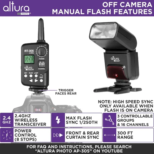 Miniatura 3 de Altura Photo AP-305C Flash para Canon 2.4G E-TTL y disparador manual inalámbrico HSS para Canon EOS R R5 R6 R7 R8 RP 90D 80D 70D SL2 T7I T6 T6I 5D