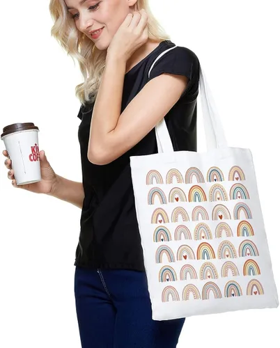 Miniatura 5 de Regalos inspiradores para mujeres, bolsas de arco iris para niñas, bolsa de mano bohemia de arcoíris para ella, pared de arcoíris, regalos