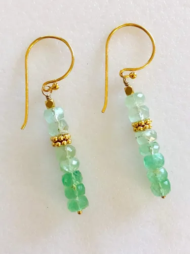 Miniatura 5 de Aretes de piedra lunar verde lima, aretes de piedra lunar degradada, delicados colgantes de piedra lunar, aretes de piedras preciosas, novia, oro