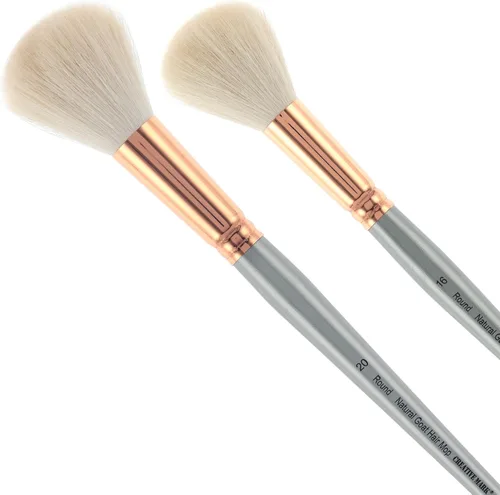 Miniatura 12 de Creative Mark Cepillo para mopa de pelo de cabra – Juego de 2, pelo de cabra natural ovalado de 1/2 pulgada para acuarela, aceite, acrílico y mezcla