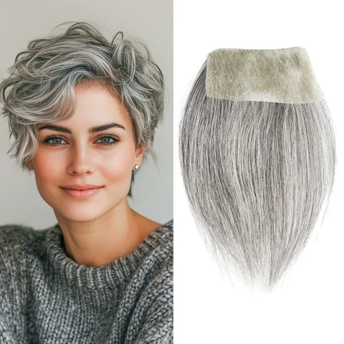 Miniatura 14 de Reemplazo de cabello humano con cicatrices, quemaduras accidentales sin vello para hombres y mujeres, pérdida de línea de cabello, cinta recta