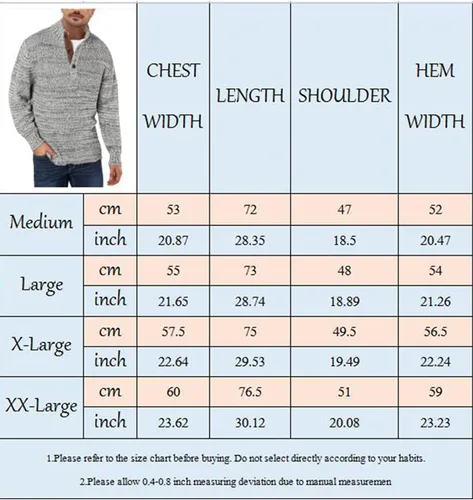 Miniatura 6 de Aoysky Men's Stand Collar Sweater Thermal Button Pullover Sweater Tops Henley Knit Sweaters