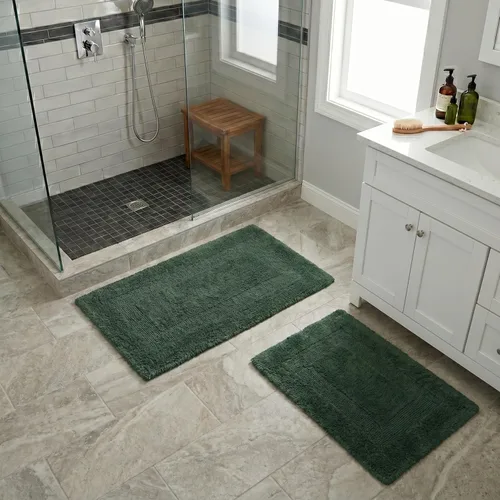 Miniatura 8 de Lavish Home Bathroom Rugs Set - 2-Piece Cotton Bathroom Mat Set, Machine Washable Standard & Large Bath Mats for Washroom, Kitchen, or Laundry Room