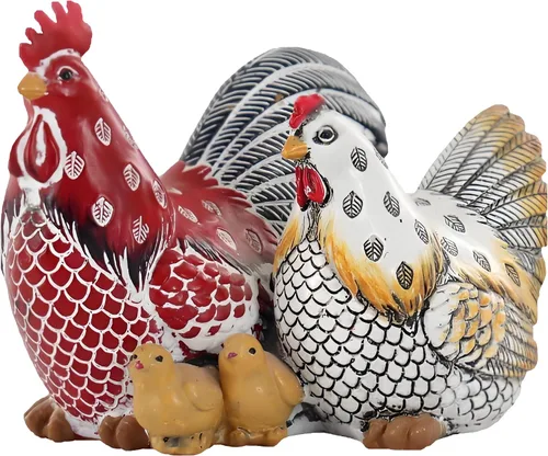 Miniatura 13 de Escultura decorativa de gallo para jardín (gallina negra)