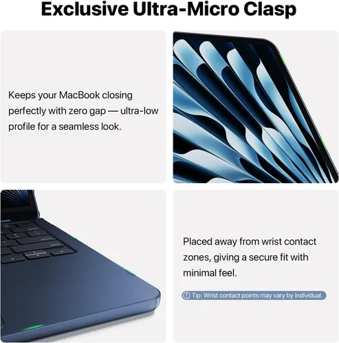 Miniatura 3 de Funda compatible con MacBook Air de 13 pulgadas M5 M4 M3 M2 2026 2025-2022, [color oficial 100% coincidencia] Funda protectora rígida para laptop +
