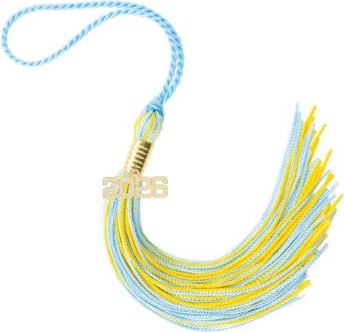 Miniatura 729 de Borla de graduación Aqua 2022, todos los colores escolares disponibles, fabricada en Estados Unidos