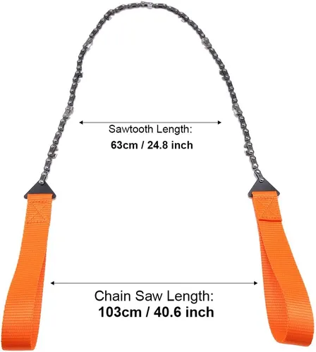 Miniatura 4 de Motosierra de bolsillo de 40.6 pulgadas, motosierra portátil de mano de emergencia con bolsa, herramienta de senderismo para camping para corte