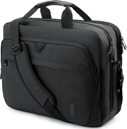 Miniatura 11 de BAGSMART Bolsa para laptop, maletín de 15.6 pulgadas para hombres, bolsa de computadora con cerradura para trabajo, bolsa de hombro estilo bandolera