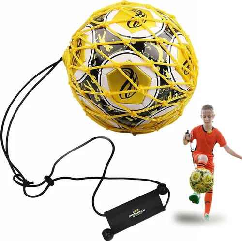 Miniatura 8 de PodiuMax Entrenador de Patadas de Fútbol Individual con Mango con Nuevo Diseño de Red con Bloqueo de Balón, Red Elástica Bungee de Entrenamiento