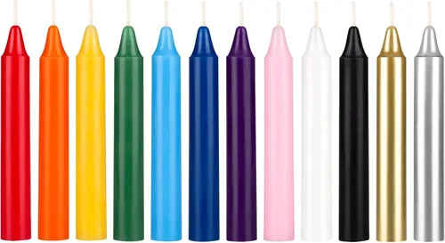 Miniatura 8 de Mega Candles 12 velas rectas sin perfume de colores surtidos supremos, velas de cera hechas a mano de 10 pulgadas x 7/8 pulgadas, campanadas