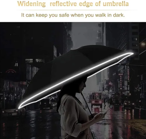 Miniatura 6 de Bodyguard Inverted Umbrella, Large Windproof Umbrellas for Rain & Sun, Compact Umbrella Reverse Umbrella with Reflective Stripe, Teflon Umbrella for