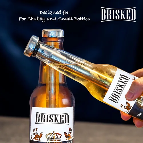 Miniatura 7 de Juego de palitos enfriadores de cerveza para botellas 2 enfriadores de acero inoxidable para botellas gorditas Accesorios de regalo de Navidad