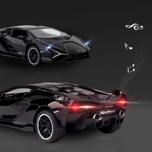 Miniatura 2 de Coche de Juguete Lambo Sian FKP3 Modelo de Coche Fundido con Luces y Sonido, Coche de Juguete con tracción trasera para niños de 3, 4, 5, 6 + años