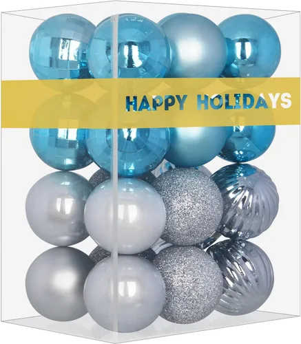 Miniatura 55 de Bolas de Navidad Grandes de 3.2" en Azul Bebé - Adornos para Árbol de Navidad, Bolas Colgantes Inastillables para Cumpleaños, Halloween, Boda