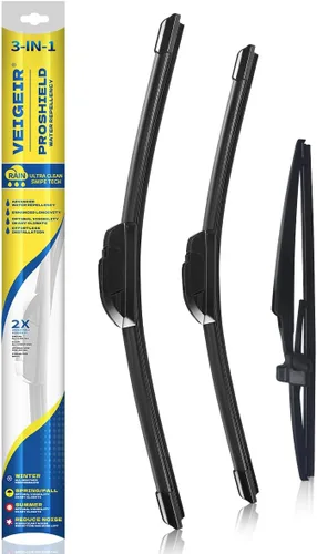 Miniatura 19 de Paquete de 3 plumas limpiaparabrisas delanteros y traseros para automóviles, calidad original de fábrica, 15 pulgadas, 15 pulgadas, 13 pulgadas