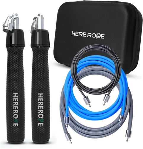 Miniatura 11 de Hererope - Cuerda de saltar 3 en 1 para hombres y mujeres, 1/6 lb, 1/4 lb, 1/2 lb, juego de cuerda de saltar con pesos intercambiables