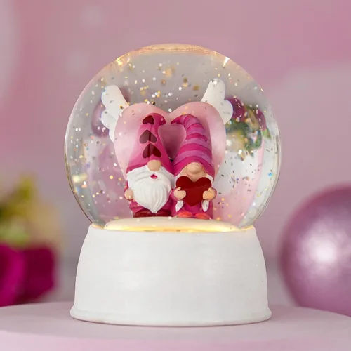 Miniatura 8 de Linterna de globo de nieve de tren rojo de Papá Noel, brillante, globo de nieve musical, decoraciones de Navidad, temporizador de 6 horas, funciona