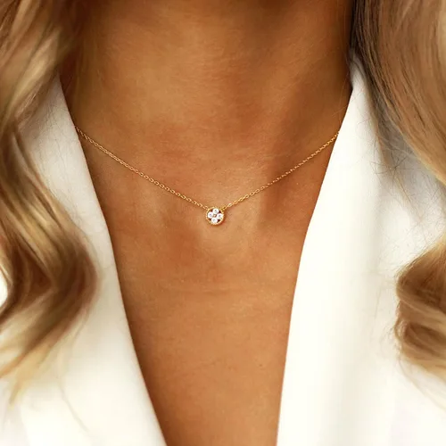 Miniatura 3 de Collner Collar con colgante de corazón de oro de 14 quilates para mujer, delicado collar de estrella, gargantilla de mal de ojo, collar bohemio