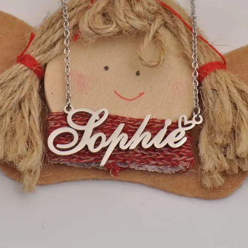 Miniatura 4 de HUAN XUN Collar personalizado con cualquier nombre personalizado para mujeres y niñas en oro y plata, Acero inoxidable, Acero inoxidable