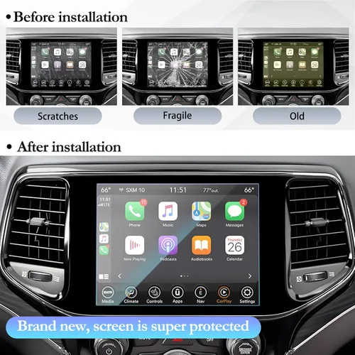 Miniatura 5 de SKTU Protector de pantalla para Jeep Grand Cherokee 2014-2021 Grand Cherokee 8.4 pulgadas navegación 2021 Grand Cherokee Accesorios vidrio templado