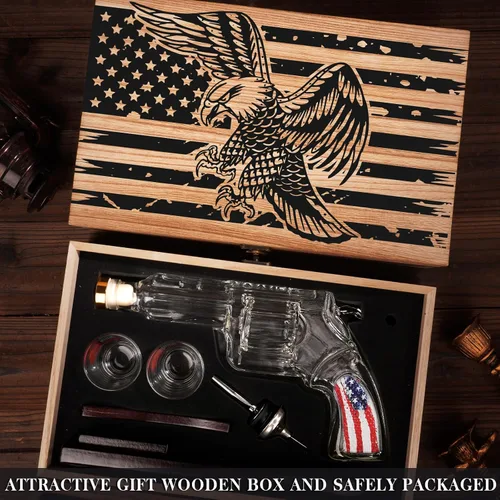 Miniatura 4 de Juego de decantador de whisky AK47 con 2 vasos de whisky, regalos para hombres, día del padre, regalo único de aniversario de cumpleaños para él