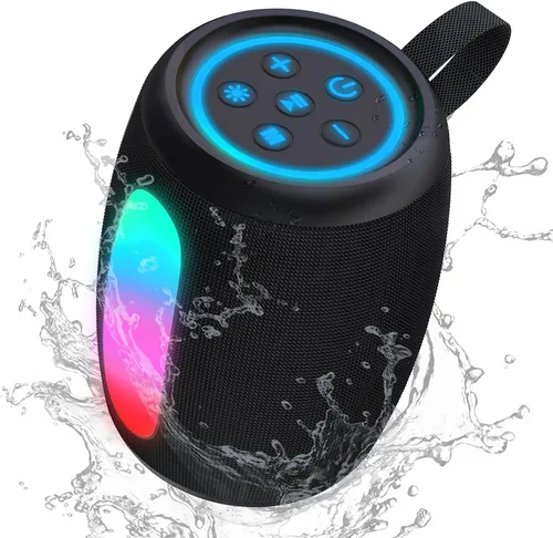Miniatura 10 de Altavoz Bluetooth portátil, potente altavoz inalámbrico estéreo de sonido fuerte 2026, 8 modos LED, IPX5 impermeable, hasta 36 horas