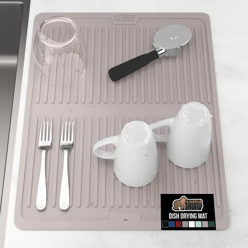 Miniatura 54 de GORILLA GRIP Tapete de microfibra ultra absorbente de agua, malla gruesa de secado rápido, almohadilla antideslizante para platos de fregadero
