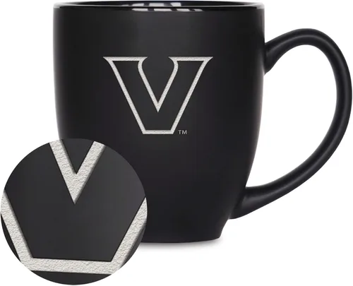 Miniatura 117 de Rico Industries - Taza de cerámica mate negra con grabado láser estándar de 15oz para NCAA (escuelas T & U) - Para bebidas calientes o frías