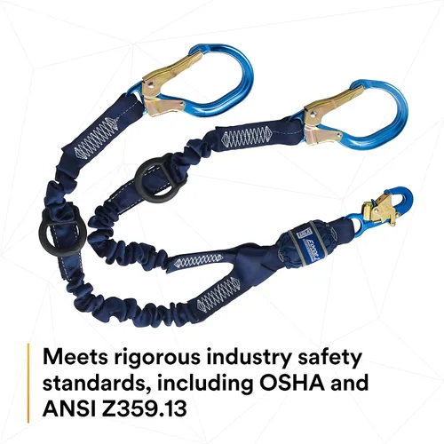Miniatura 9 de 3M DBI-SALA 6' EZ-Stop 34" tela de poliéster doble pierna 100% cordón de absorción de golpes con gancho de cierre automático en cada extremo