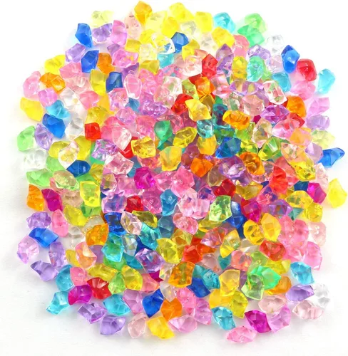 1000 piezas de rocas de hielo trituradas falsas decorativas de plástico para bloques de hielo para decoración del hogar, fiesta, boda (color