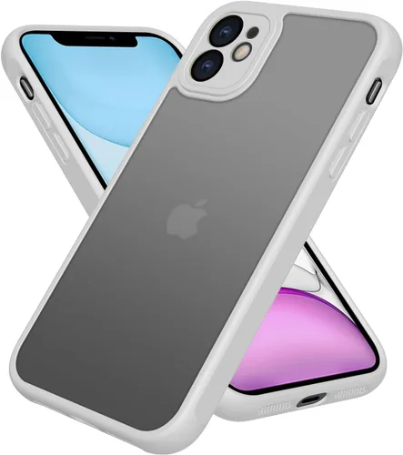 PinLiSheng Funda mate para iPhone 11, funda protectora dura y delgada con protección a prueba de golpes, funda trasera translúcida y mate para Gris