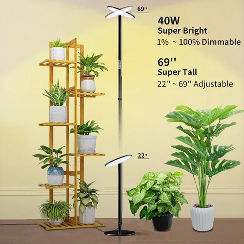 Miniatura 5 de chiphy Luces de crecimiento, luz de espectro completo para plantas de interior, temporizador de control de aplicación de enchufe inteligente, 40 W