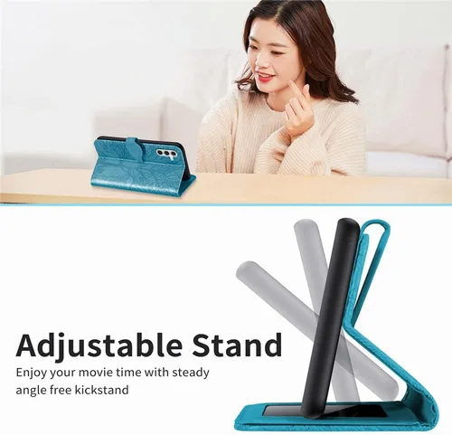 Miniatura 6 de Funda tipo cartera para Samsung Galaxy A13 5G, Samsung A04S, piel sintética de alta calidad con diseño de árbol en relieve [atril]