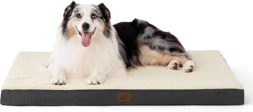 Miniatura 65 de Bedsure Camas para Perros Tamaño Grande - Cómodas Camas Planas para Mascotas con Funda Lavable Extraíble, Alfombrilla de Espuma Ortopédica