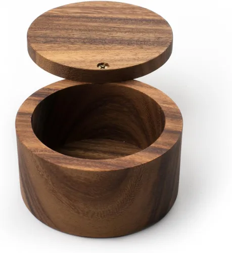 Miniatura 6 de Ironwood Gourmet 28221 Recipiente para guardar la sal de los Apalaches, madera de acacia, 4 x 4 x 2.5 pulgadas, marrón