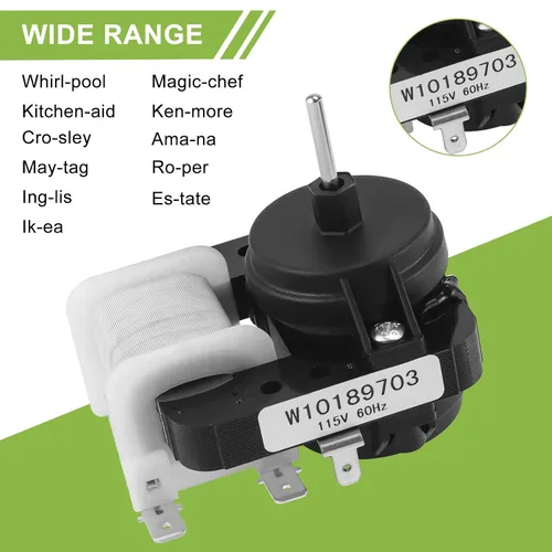 Miniatura 2 de [Actualizado] AMI PARTS W10189703 - Motor de ventilador evaporador para refrigeradores Whirl-Pool Ken-More - Reemplaza WPW10189703, AP6016598