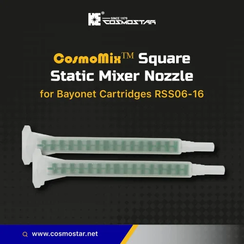 Miniatura 2 de CosmoMix - Punta de tubo de boquilla mezcladora estática cuadrada, boquilla de mezcla de epoxi, punta de cartuchos adhesivos para aplicador manual