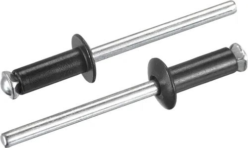 Miniatura 9 de uxcell Remaches ciegos de aluminio, 0.157 in x 0.236 in (5/32 pulgadas x 15/64 pulgadas), remache de extremo abierto, cabeza redonda plana para unir