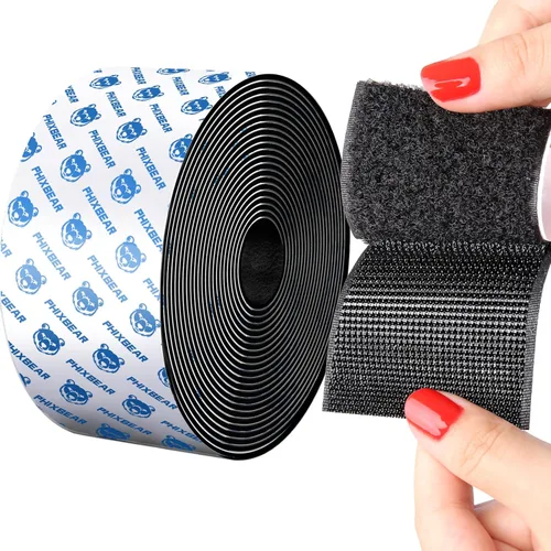 PHIXBEAR Sujetadores de Cinta de Gancho y Bucle, Hechos de 3M, Cinta Adhesiva de Resistencia Industrial Pesada, Para Fijar Cojines de Sofá, Hogar y