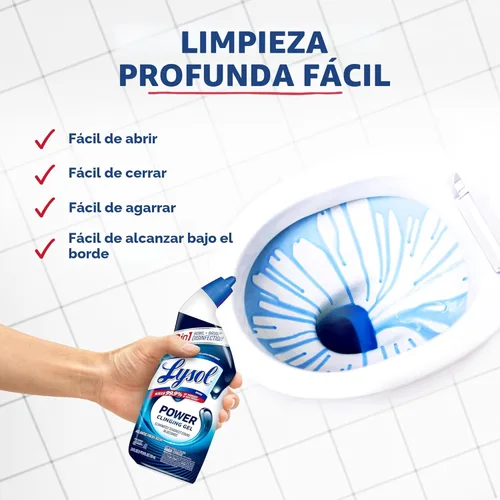 Miniatura 5 de Lysol Limpiador de inodoro, suministros de limpieza de baño de máxima resistencia, limpiador de taza de inodoro en gel adherente, esencial