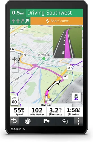 Miniatura 2 de Garmin dezl OTR800, navegador GPS para camiones de 8 pulgadas, pantalla táctil de fácil lectura, enrutamiento personalizado para camiones y guía